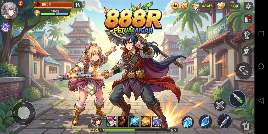 Tampilan gameplay menarik dari 888R yang memukau dan penuh aksi.