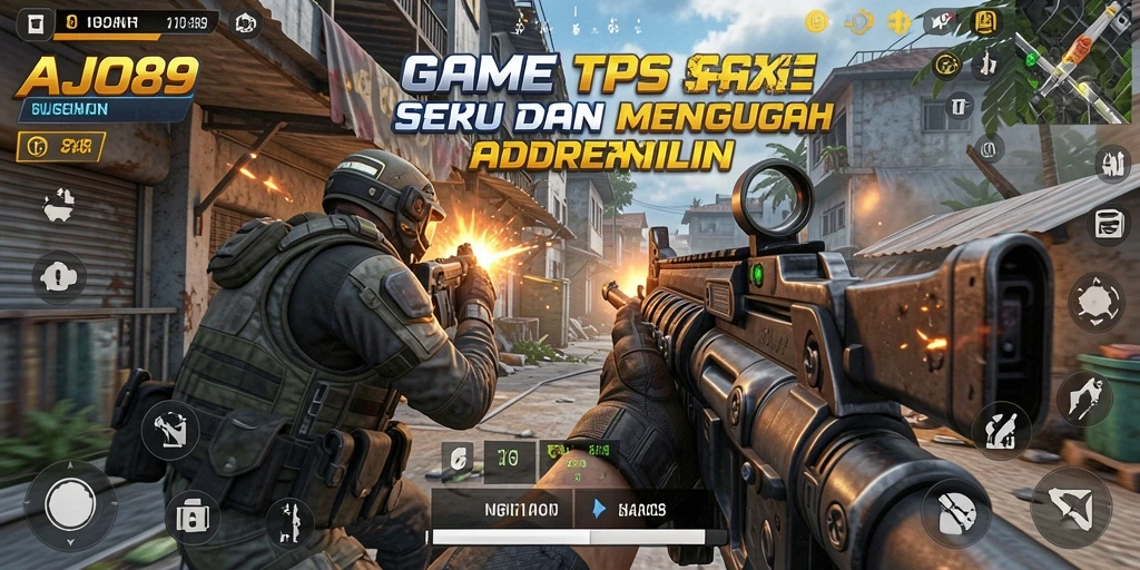 Screenshot utama AJO89 menampilkan aksi seru dalam gameplay TPS.
