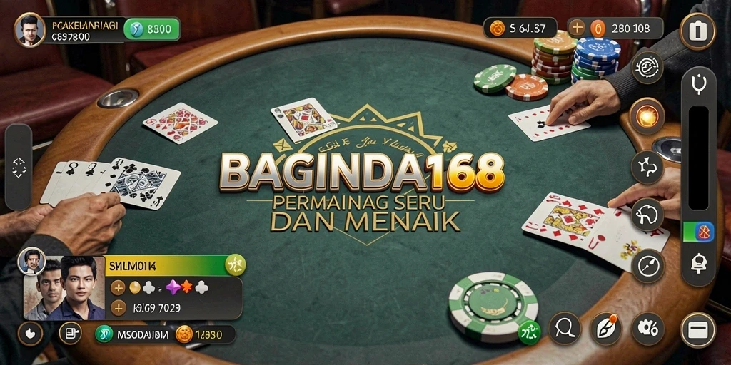 Tampilan permainan Poker yang mendebarkan di BAGINDA168.