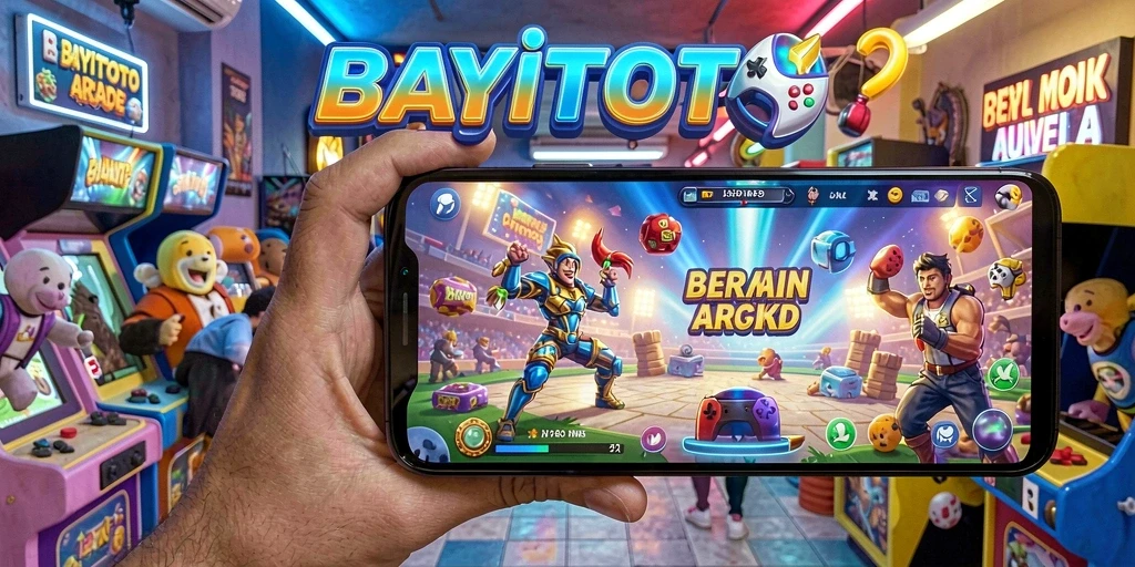 Tangkapan layar utama BAYITOTO menampilkan gameplay seru di dunia Arcade.