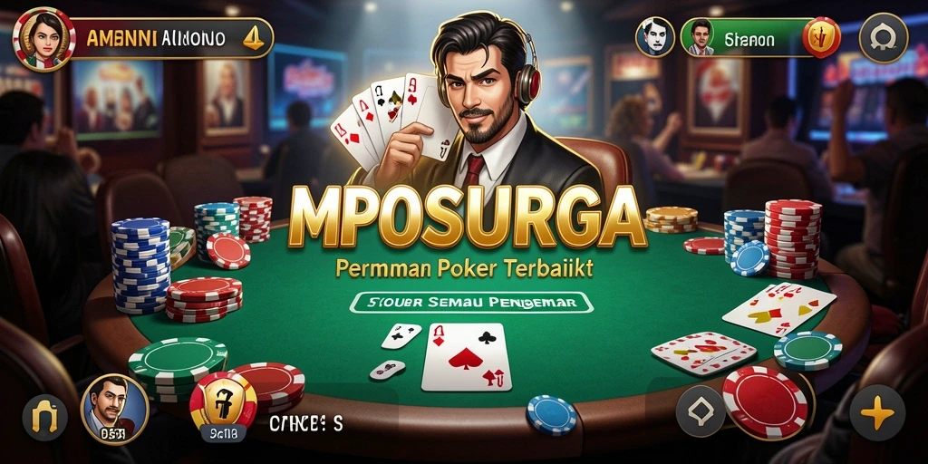 Tampilan gameplay MPOSURGA yang mengasyikkan dan profesional di meja Poker.