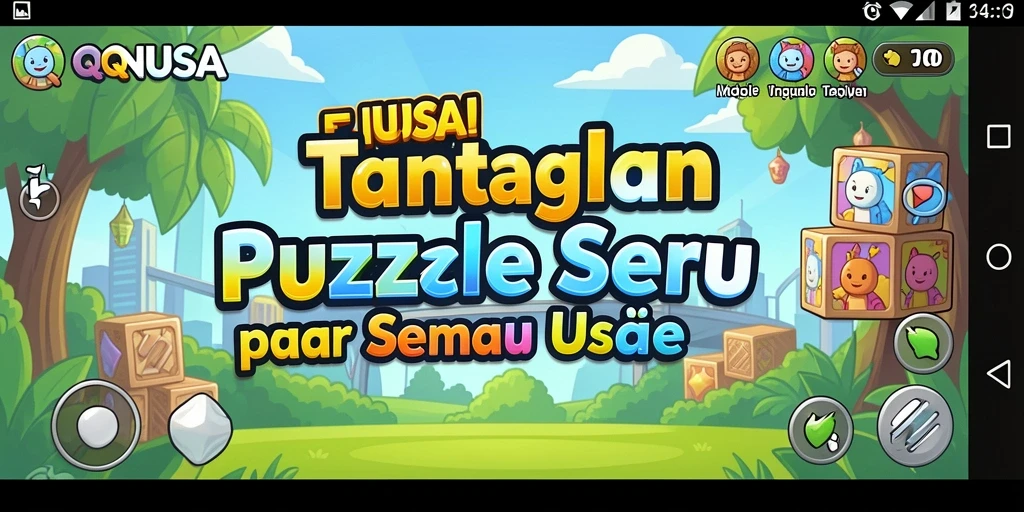 Tampilan gameplay QQNUSA dengan tantangan puzzle yang menarik.