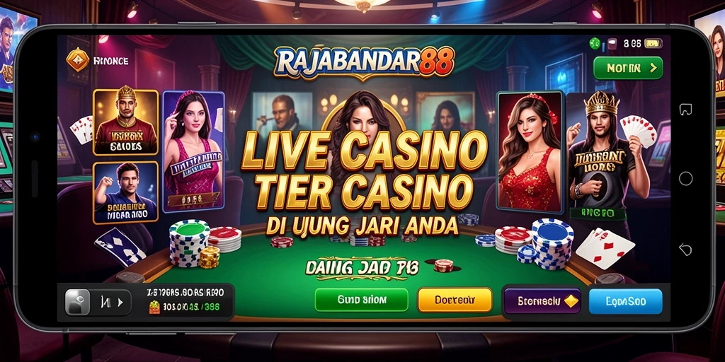 Screenshot RAJABANDAR88 menampilkan permainan Live Casino yang seru dan interaktif.