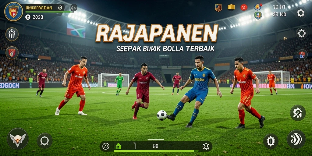Gameplay seru RAJAPANEN dengan aksi sepak bola yang mendebarkan.