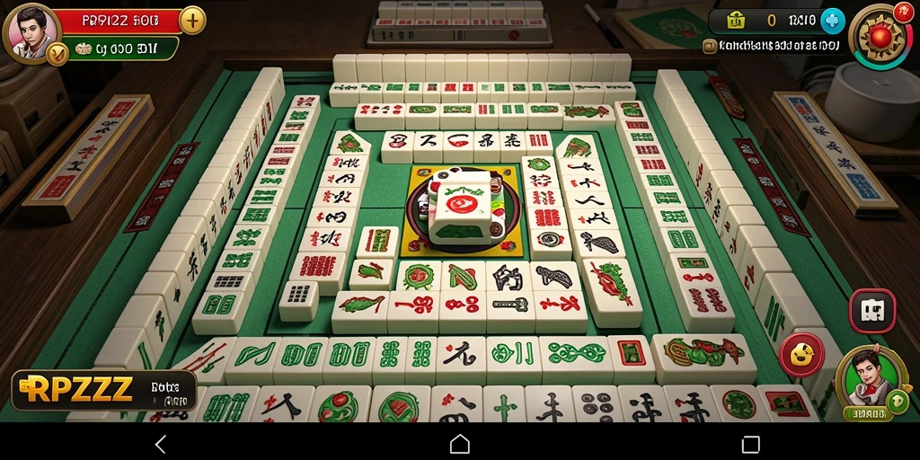 Tampilan gameplay menegangkan dalam RPZZZ dengan Mahjong yang seru.