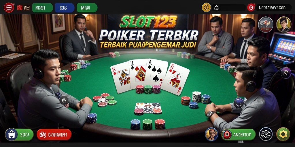 Tampilan screenshot utama SLOT123 menampilkan pengalaman bermain poker yang seru.