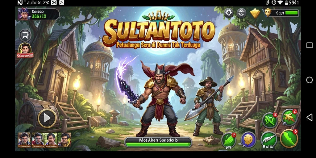 Screenshot SULTANTOTO menampilkan petualangan epik di dunia fantasi.