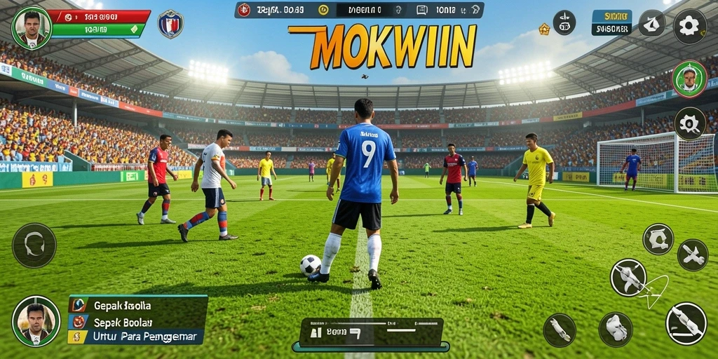 Gameplay seru dalam pertandingan sepak bola yang menegangkan.